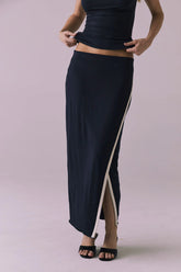 Tavira Licorice Black Midi Skirt